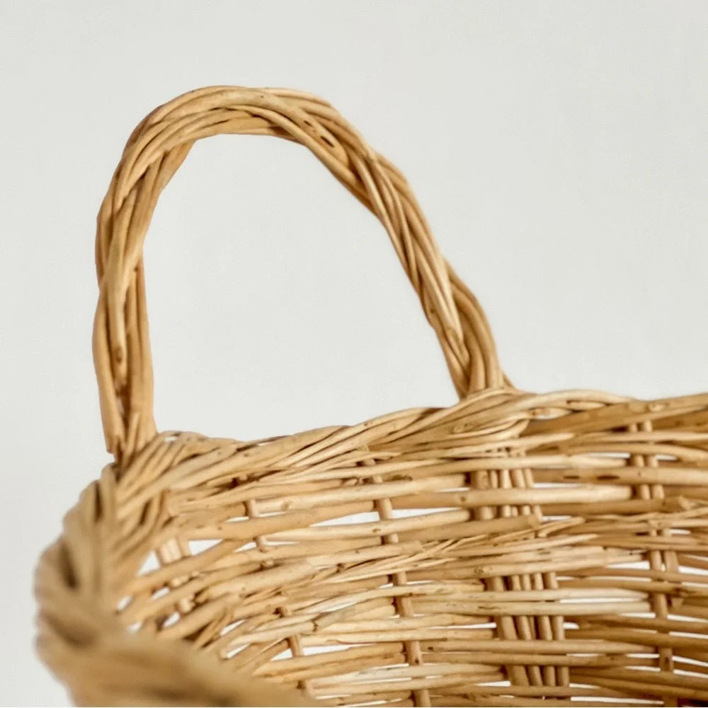 Vintage Basket with Wood Bottom and Nails